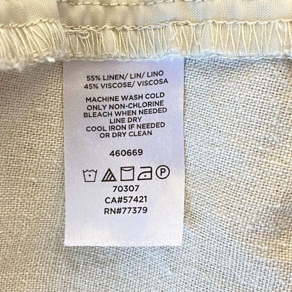 Ann Taylor Drawstring Wide Leg Linen Pull On Pants Women's Size Large - Picture 6 of 8